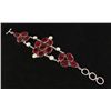 Image 1 : RUBY CORRUNDUM 59.55GRAMS FASHION SILVER BRACELET