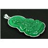 Image 2 : NATURAL 40.92CTW JADE BUDDHA SILVER PLATED PENDANT