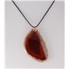 Image 1 : Organic Natural Carnelian Agate Big Slice Pendant