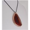 Image 2 : Organic Natural Carnelian Agate Big Slice Pendant