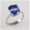 Image 2 : 4.83 Carat Natural Tanzanite Oval Ring 14kt