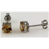 Image 2 : Citrine Gemstone 0.96ctw Silver Stud Earring 0.67g