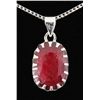 Image 1 : RUBY CORRUNDUM 21.78CTW SILVER PENDANT