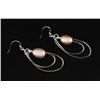 Image 2 : Pearl Dangling 3.80g Diamond Cut Design Silver Earring