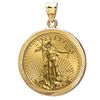Image 1 : 2012 1/4 oz Gold Eagle Pendant (Diamond-Prong Bezel) 14