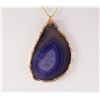 Image 1 : Organic Natural Purple Geode Agate Big Slice Pendant