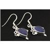 Image 2 : SAPPHIRE CORRUNDUM 20.85CTW SILVER HOOK EARRING