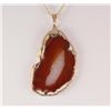 Image 2 : Organic Natural Carnelian Geode Agate Big Slice Pendant