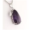 Image 1 : Natural Stone Amethyst Pear Pendant