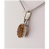 Image 1 : Sterling Silver Prong Set Pendant with Citrine Crystal