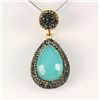 Image 1 : Mint Green Natural Stone Victorian Design Pendant