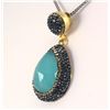 Image 2 : Mint Green Natural Stone Victorian Design Pendant