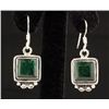 Image 1 : EMERALD BERYL 32.85CTW SILVER HOOK EARRING