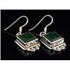 Image 2 : EMERALD BERYL 32.85CTW SILVER HOOK EARRING