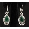 Image 1 : EMERALD BERYL 24.34CTW MINI SILVER HOOK EARRING