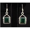 Image 2 : EMERALD BERYL 27.96CTW SILVER HOOK EARRING