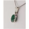 Image 1 : Sterling Silver Prong Set Pendant with Emerald Beryl