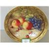 Image 1 : Royal Worcester charger with gilt and black decorative boarder with hand painted fruit by A . Seb…