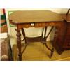 Image 1 : 19th century rosewood inlaid centre table stamped Shoolbred with swan neck shaped centre supports…