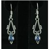 Image 1 : Cabochon Tanzanite 12.70ctw Dangling Hook .925 Earring