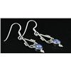Image 2 : Cabochon Tanzanite 12.70ctw Dangling Hook .925 Earring