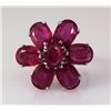 Image 2 : Cute Flower 4.31g Sterling Silver Ruby Ring 14.70ctw