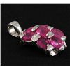 Image 2 : 3.50ctw Pink Ruby Sterling Silver Cluster Pendant 2.35g