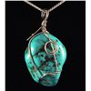Image 1 : NATURAL 139.55CTW TURQUOISE WIRE WRAPPED PENDANT