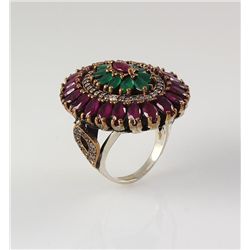 Natural Stone Cocktail Victorian Design Ring