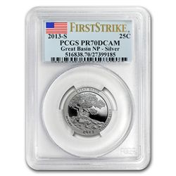 2013-S Silver Proof Quarter ATB Great Basin PR-70 DCAM