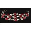 Image 2 : RUBY CORRUNDUM 58.99GRAMS FASHION SILVER BRACELET