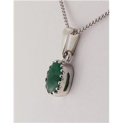 Sterling Silver Prong Set Pendant with Emerald Beryl
