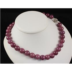 Handknotted Purple Berry Jade Necklace
