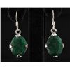 Image 1 : EMERALD BERYL 29.13CTW SILVER HOOK EARRING