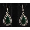 Image 1 : EMERALD BERYL 41.46CTW SILVER HOOK EARRING