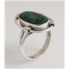 Image 1 : EMERALD BERYL 32.94CTW UNIQUE DESIGN SILVER RING
