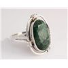 Image 2 : EMERALD BERYL 32.94CTW UNIQUE DESIGN SILVER RING
