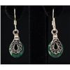 Image 2 : EMERALD BERYL 23.76CTW SILVER HOOK EARRING