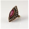 Image 2 : Natural Stone Cocktail Victorian Design Ring