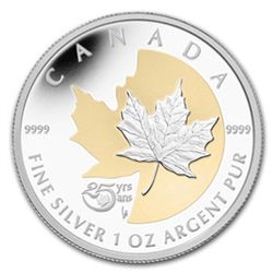 2013 1 oz Silver Canadian-25th Anniv. of the Silver Map