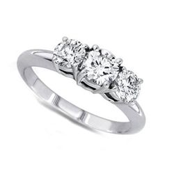 0.50 ctw Round cut Three Stone Diamond Ring, G-H, SI2