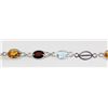 Image 2 : 9.65CT Multi Precious Gemstone Silver Bezel Bracelet 2.