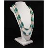 Image 2 : Knotted Turquoise and Pearl Long Necklace