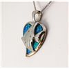 Image 2 : Natural Stone Opal Heart Design Pendant