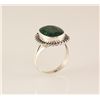 Image 1 : EMERALD BERYL 27.12CTW ANTIQUE LOOKS SILVER RING