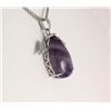 Image 1 : Natural Stone Amethyst Pear Pendant