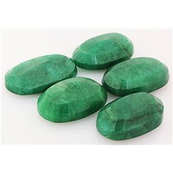 175.71ctw Faceted Loose Emerald Beryl Gemstone Lot of 5