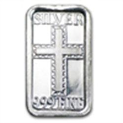 1 gram Cross Silver Bar (.999 Fine)