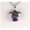 Image 1 : Natural Stone Amethyst Pear Pendant