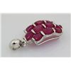 Image 2 : 20.66CTW Pink Ruby Cluster Design Silver Pendant